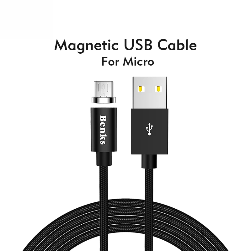 Benks Магнитный кабель для iPhone Xs Max X 8 7 6s 8Pin зарядный Micro usb type C быстрое зарядное