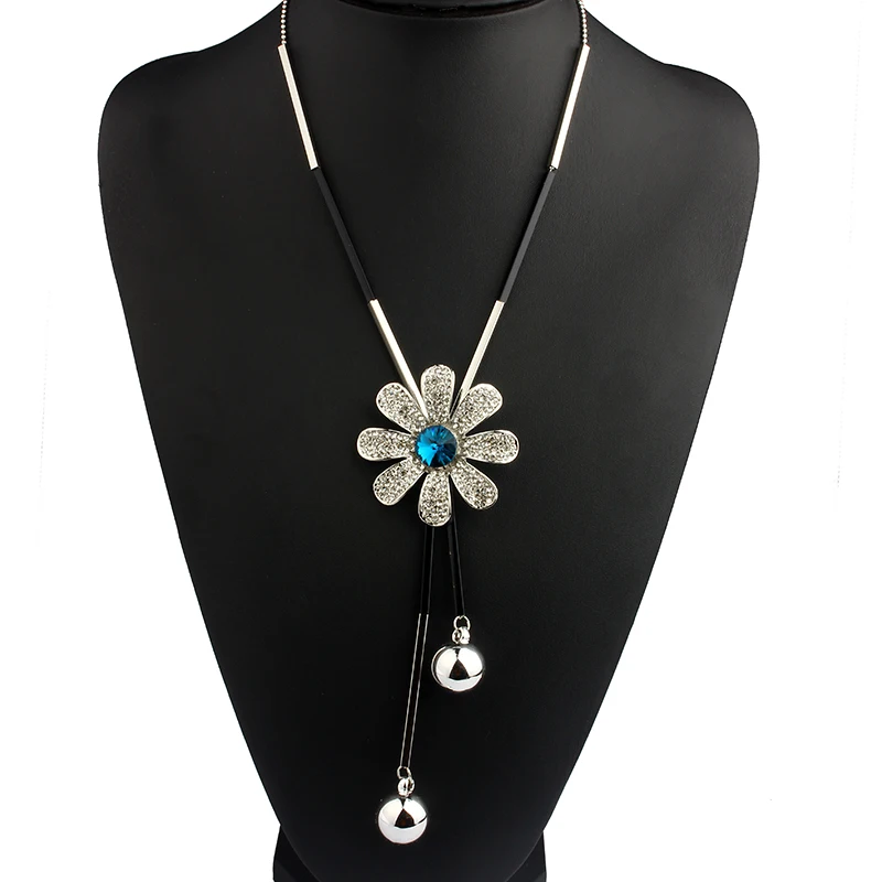 VIVILADY модная металлическая цепочка цветок Длинная кисточки ожерелья женские