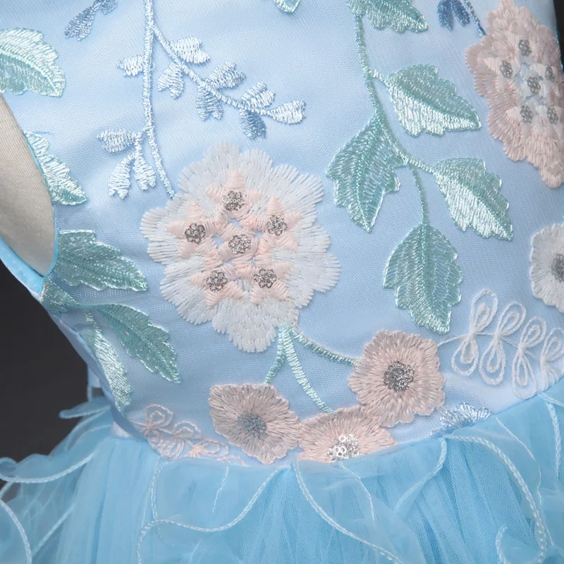 2018 Elegant Flower Girl Evening Dress Princess Party And Wedding Embroidery Kids Dresses For Girls Cute Tulle Children Costumes | Детская