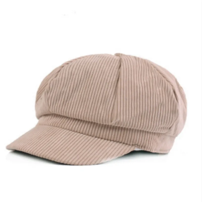 Однотонная Вельветовая восьмиугольная шапка для женщин и девочек повседневная