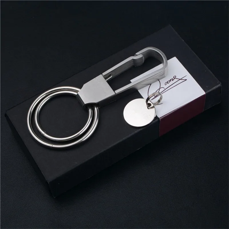 Брелок QOONG из нержавеющей стали 304 ручной брелок для мужчин металлический ключей