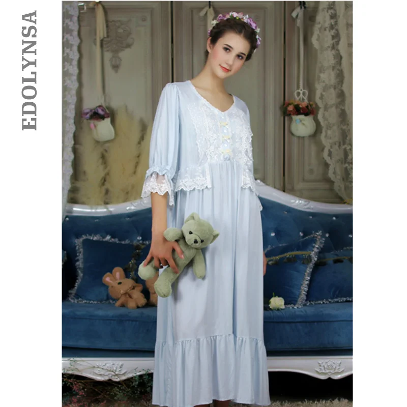 Викторианская Пижама Длинные Романтические ночные рубашки женская ночная