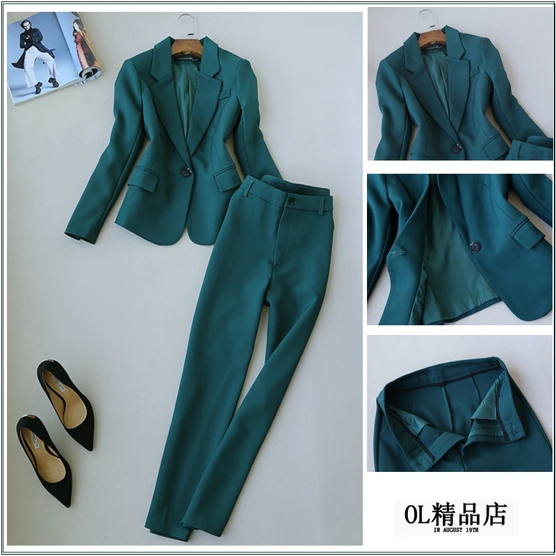 

Women business Suits Fashion Women's Pants Suit slim Suit Jackets with Pants Office Ladies formal OL Pants Work wear sets