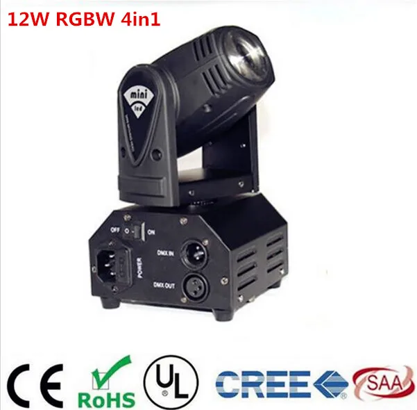 Движущаяся головка DMX512 CREE 10 Вт 12 RGBW 4 в 1 Светодиодный точечный светильник