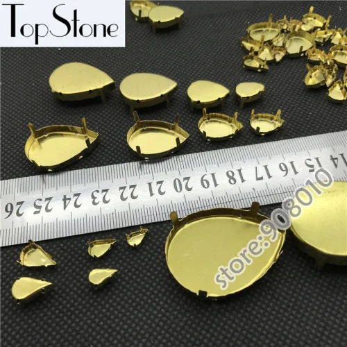 TopStone стекло кристалл каплевидный необычный камень заостренный сзади 10x14 мм 13x18 мм 18x25 мм 20x30 мм Ювелирные изделия в виде капли бусины цвета AB Mix - Цвет: brass claw