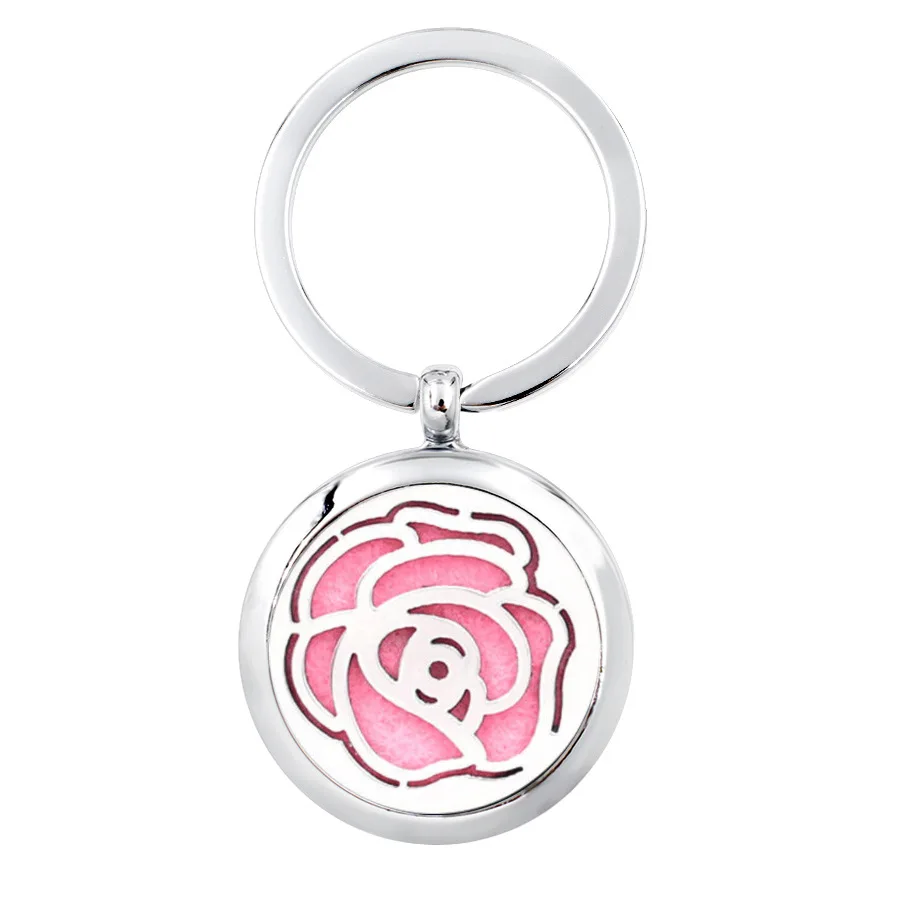 3 Styles 30MM Silver Screw Aromatherapy/Essential Oils Diffuser Locket Keychains Alloy Car Keyrings Pendant(10 pads) | Украшения и