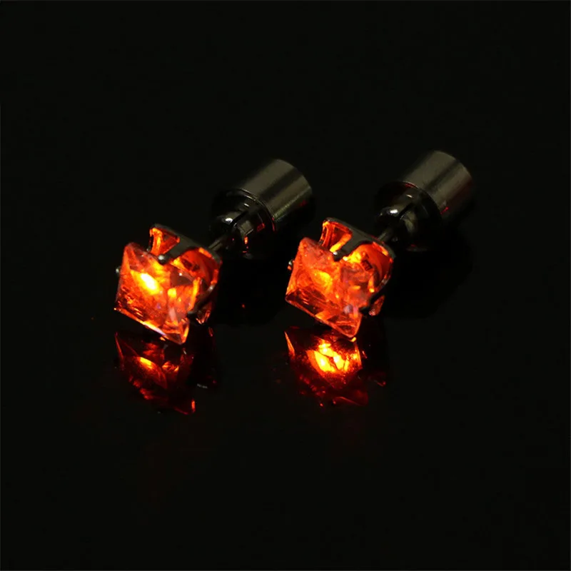 Pair Charm LED Light Up Crown Glowing Crystal Ear Stud Earring For women Party Wedding Glow Props Christmas|Сверкающие товары для