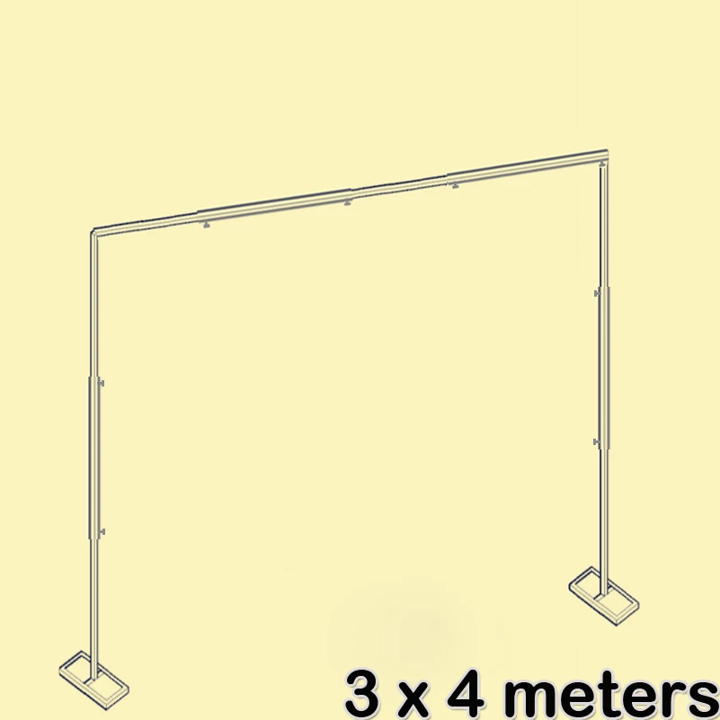 3x4 meters Свадебные украшения драпировочный полюс/труба фон 3x3 метра/3x4 м подставка рамка железная Квадратная Структура, товары для дома и сада Вечерние - Цвет: 3x4 meters