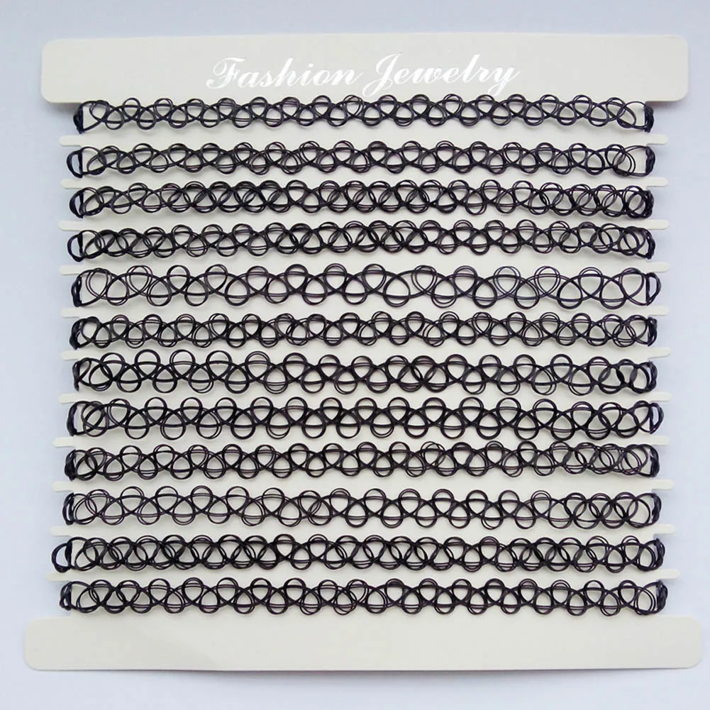 12 шт./лот лидер продаж винтажное ожерелье чокер с татуировкой разных цветов