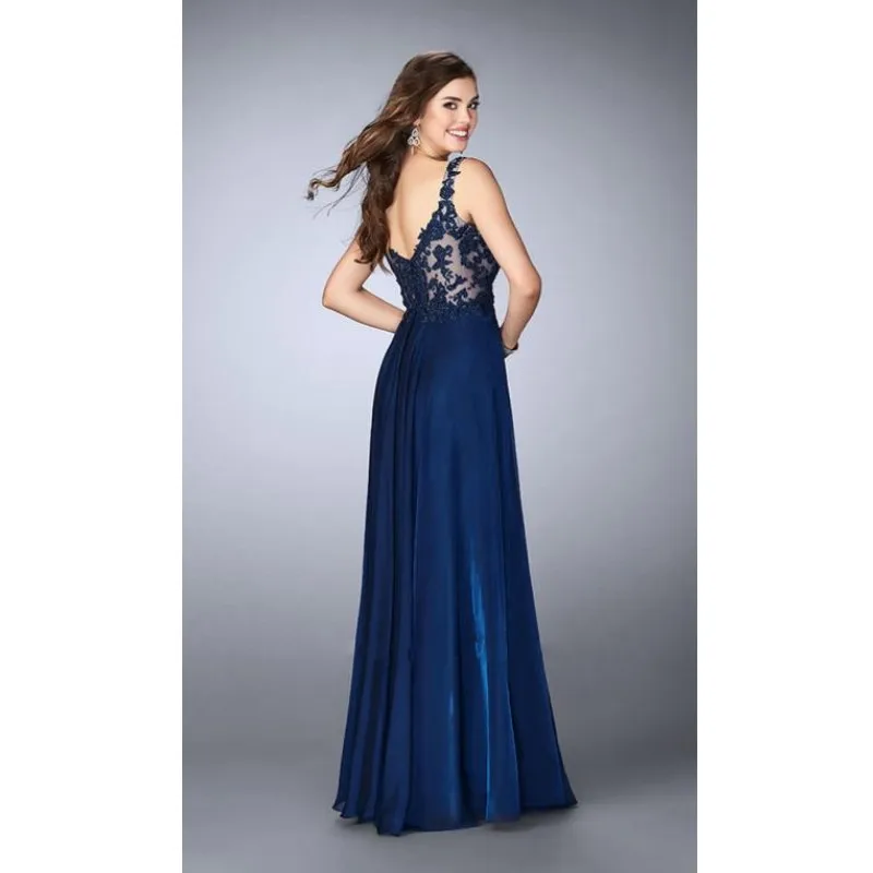 2017 Вечернее Платье На Заказ Вечерние Платья Длинные V Шеи Аппликация Элегантный