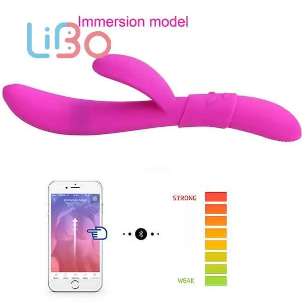 Li bo кролик вибратор силиконовый умный Bluetooth Водонепроницаемый Женский