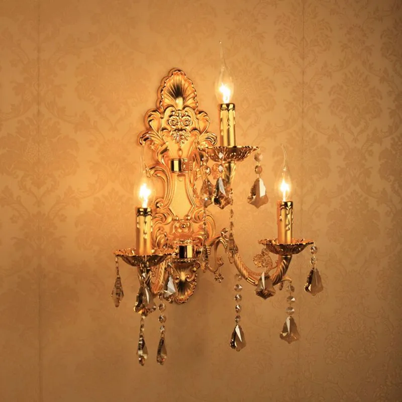 Светодиодный хрустальный настенный светильник золотые прикроватные настенные