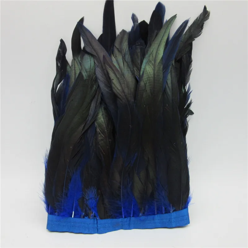 Royal blue YY-tesco 10 ярдов бахрома из перьев петуха планки 25-30 см/10-12 дюймов свадебное платье юбка праздничная одежда украшения для самодельного изготовления Плюмы - Цвет: Royal blue