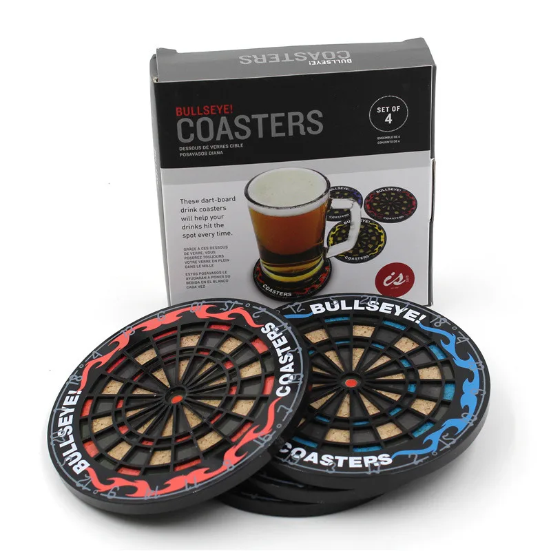 4pcs/Set Creative dart Drink Coasters Table Cup Mat Home Decor Coffee Placemat Tableware Gadgets 301-0219 | Дом и сад