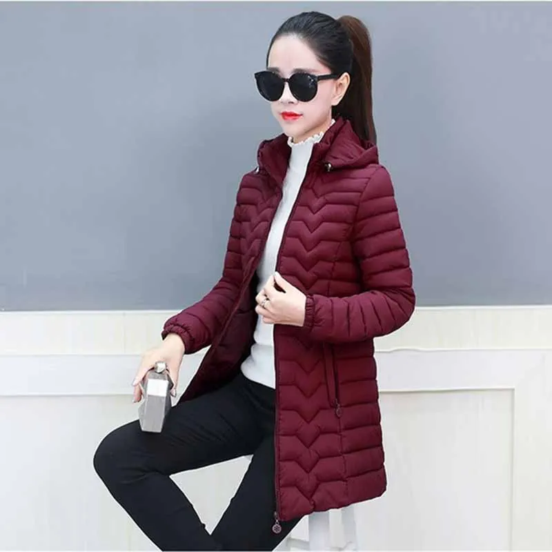 2019 пуховая хлопковая куртка женская зимняя парка утепленное пальто с капюшоном