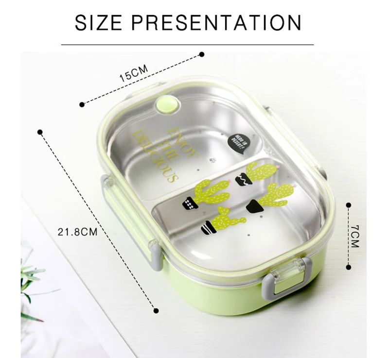 Фламинго завод милый мультфильм дети студента Bento Box из нержавеющей стали Ланчбокс в японском стиле тепловой пластиковый герметичный Ланч-бокс мини