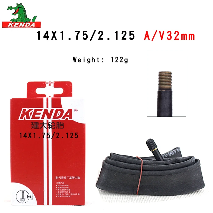 14X1.75-2.125 AV32mm Kenda велосипедная внутренняя трубка 14 16 18 Дюймов 1,5-1,75 1,75-2,125 AV FV BMX Складная велосипедная шина велосипедные резиновые шины резиновые трубки запчасти - Цвет: 14X1.75-2.125 AV32mm