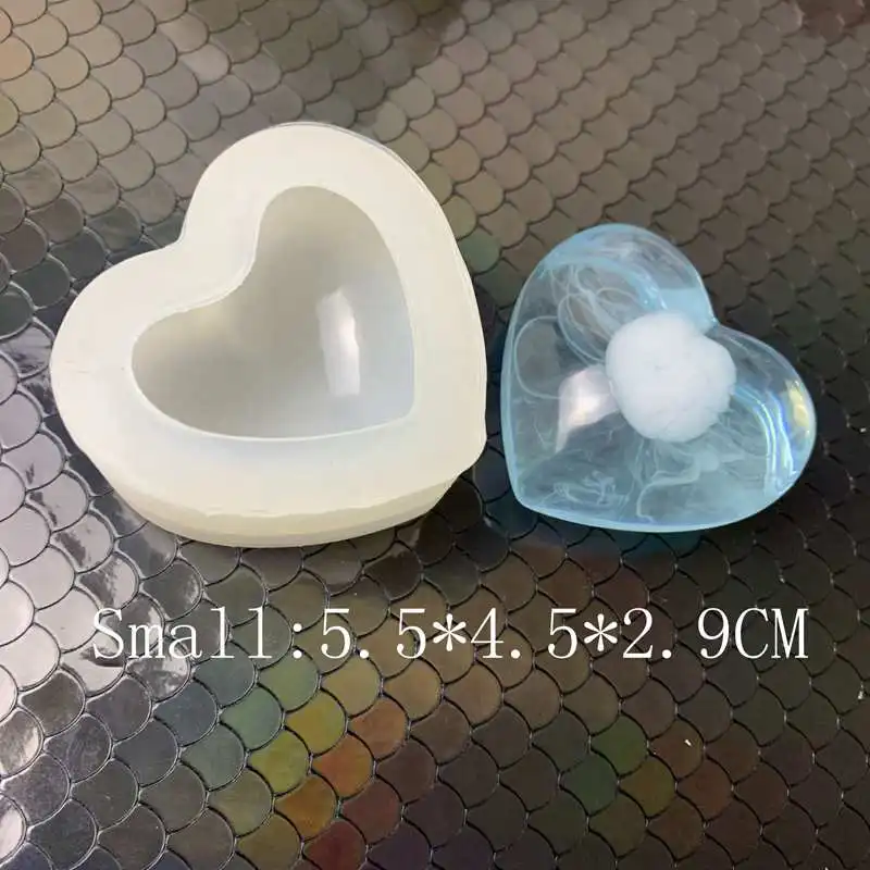 Small Ювелирные изделия жидкие УФ смолы силиконовые формы 3D сердце смолы талисманы кулон формы для DIY Intersperse украшения изготовления ювелирных изделий - Цвет: Small