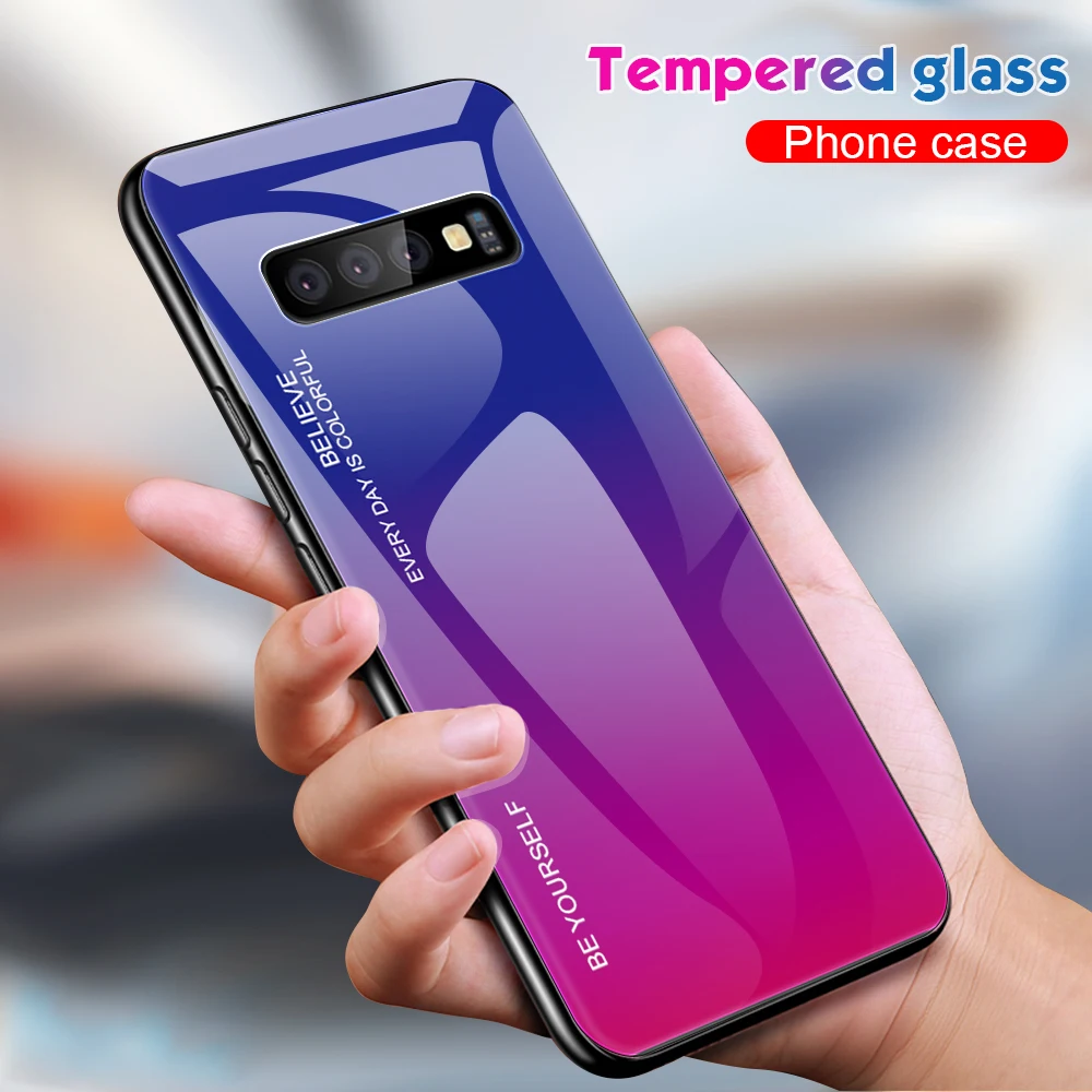 Чехол для Samsung Galaxy S10 Plus S10e S8 S9 A50 A30 70 A7 J6 A8 Note 8 Note9 M50 M30 M20 из стекла на телефоне.