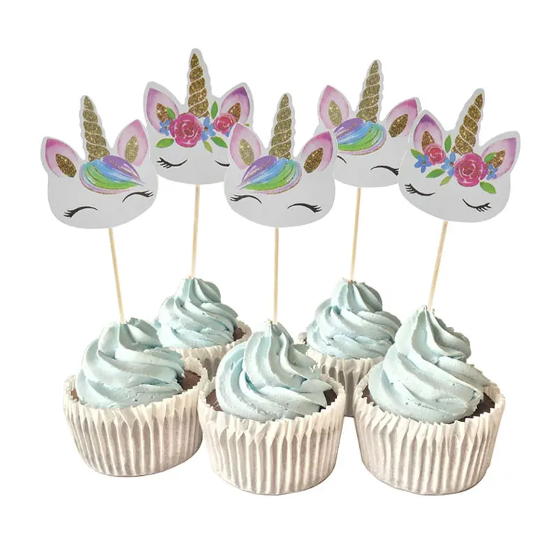 Единорог вечерние одноразовые столовые приборы бумажные соломинки салфетки