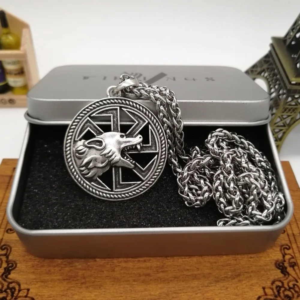 Norse viking Коловрат славянская подвеска амулет волк Винтажный стиль гламурные