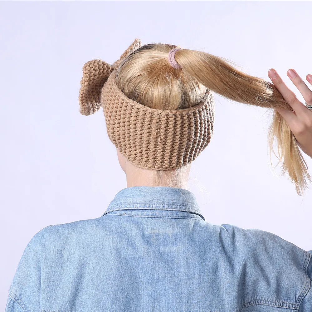 Новинка Лидер продаж сезон осень-зима ручная работа большой бант Вязаная Шерсть