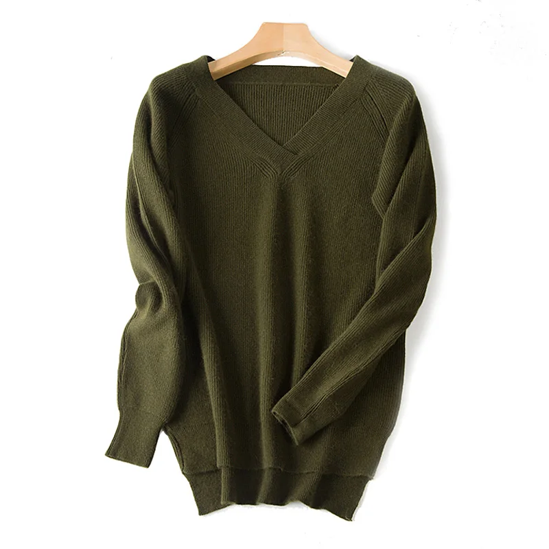 Свитер для женщин 2018 новая мода высокое качество кашемир Reglan рукавом V образным