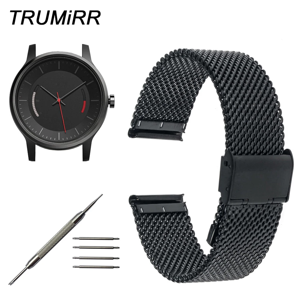 20mm Milanese Watchband for Garmin Vivomove Smart Watch Band Mesh Stainless Steel Strap Wrist Bracelet Black Rose Gold Silver | Наручные