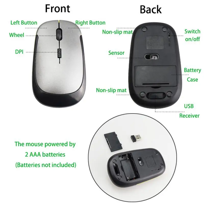 Беспроводная оптическая мини мышь 2 4 ГГц USB 0|Мыши| |