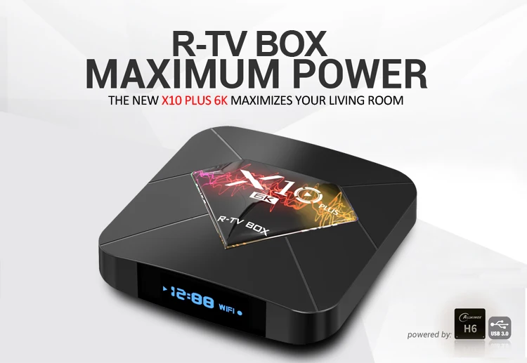 Приставка Смарт ТВ X10 Plus Android 9 0 air mouse Allwinner H6 2 4 ГГц Wi Fi + 32/64 ГБ USB 3 0|ТВ-приставки и