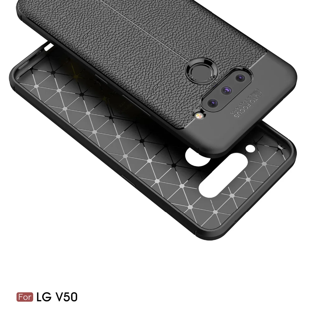 Для LG V50 ThinQ 5G чехлы из углеродного волокна матовый Мягкий Силиконовый ТПУ