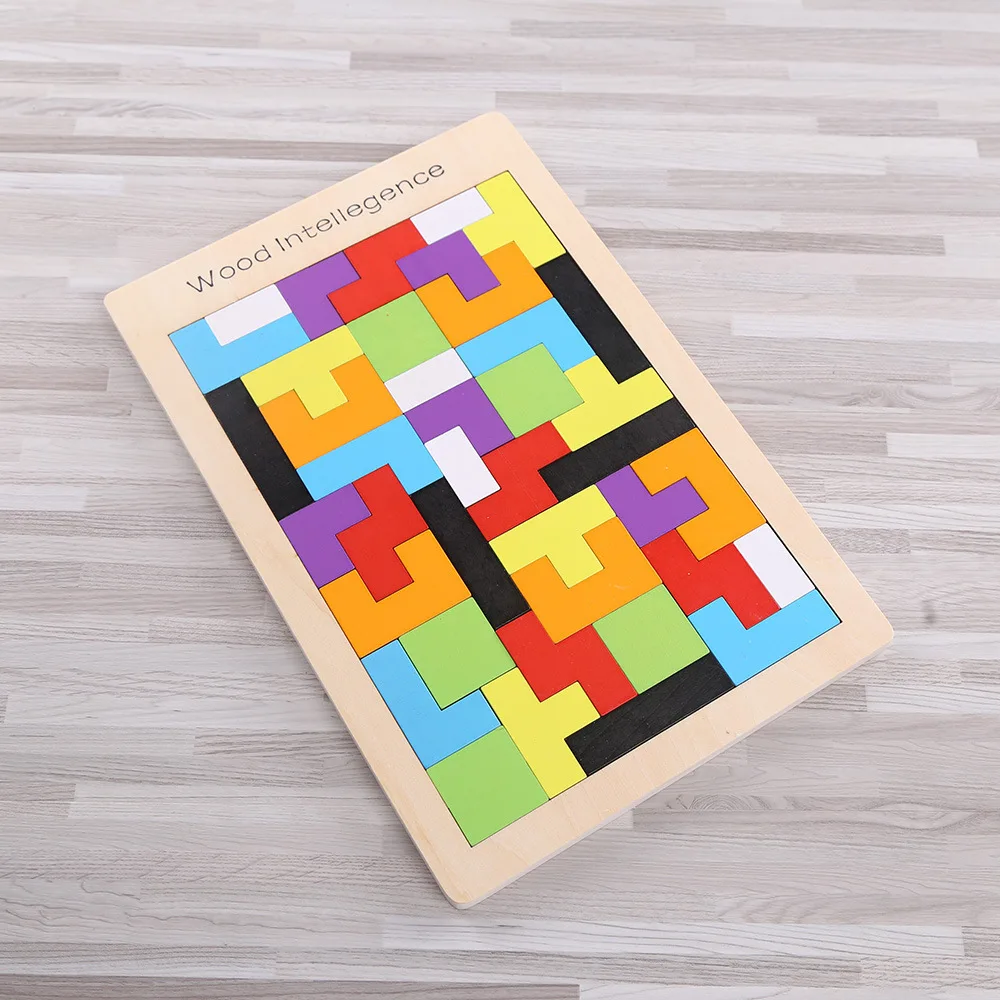 Детские деревянные игрушки красочные головоломки tangram Обучающие Игрушки для
