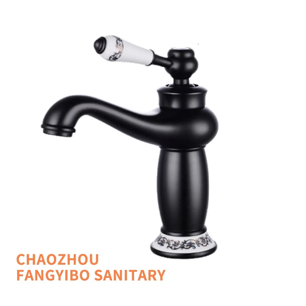 Латунный античный смеситель для ванной керамический раковины из твердой латуни