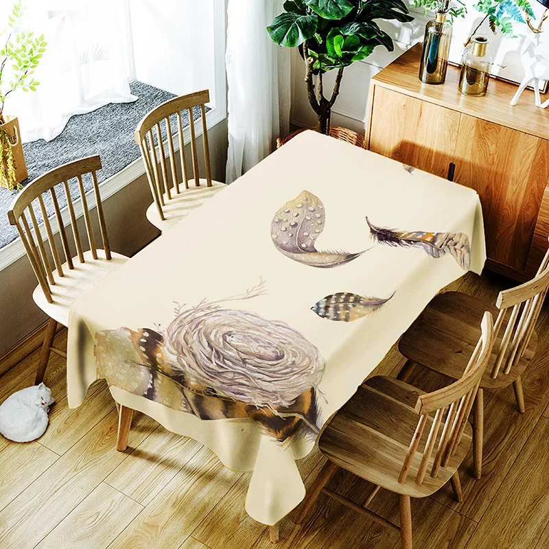 Скатерти цифровой печати полиэстер прямоугольный водонепроницаемый обеденный