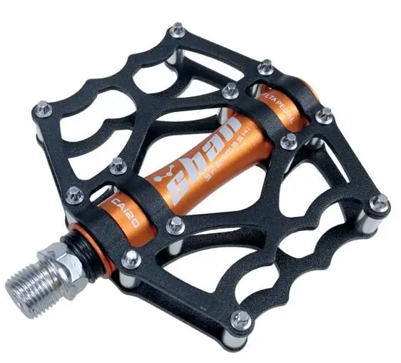 Новинка, MTB, педали для горного велосипеда, алюминиевый сплав, CNC, подножка для велосипеда, большая плоская, Ультралегкая, велосипедная педаль BMX - Цвет: Оранжевый