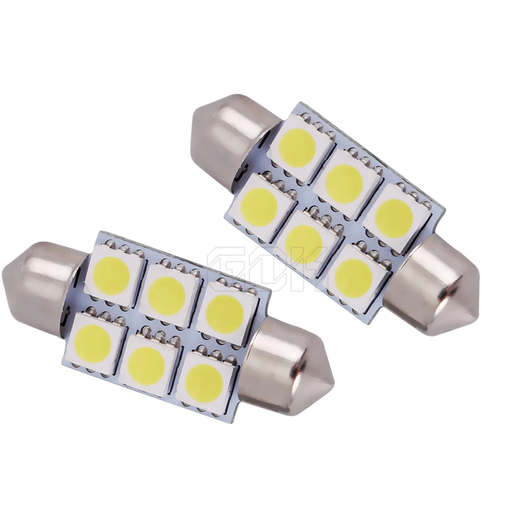 Автомобильные светодиодные гирлянды C5W 6SMD 6 светодиодов 5050 31 мм 36 39 42 c10w лампы для