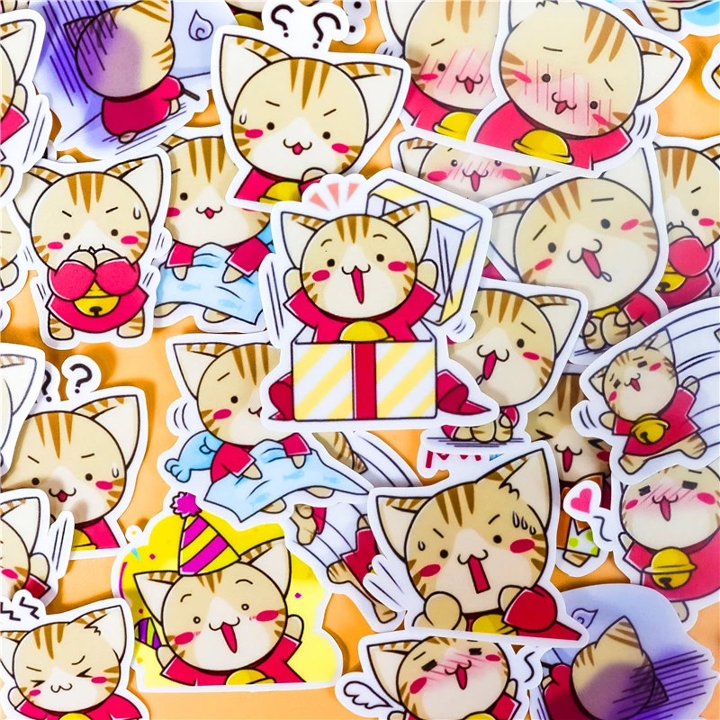 Стикеры бумажные в виде колокольчиков и кошек 41 цвет|Канцелярские наклейки| |