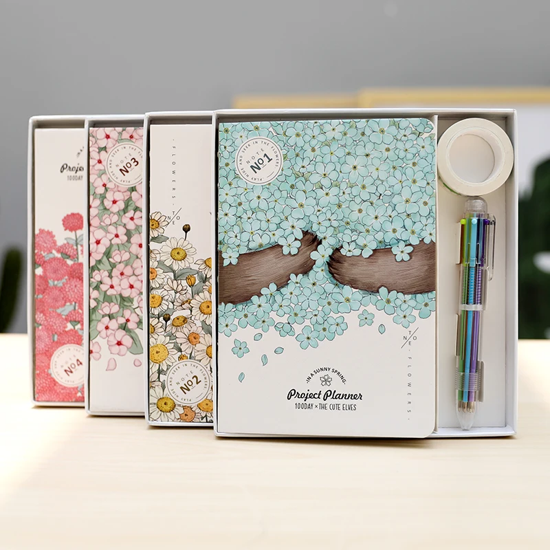 Хороший подарочный набор блокнот/ручка/лента маленькие свежие фрукты лето 100