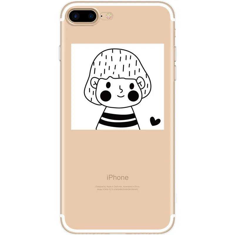 Корейский чехол для телефона iphone XS MAX XR X 8 7 6s 6 Plus прозрачный Kawaii мальчиков и