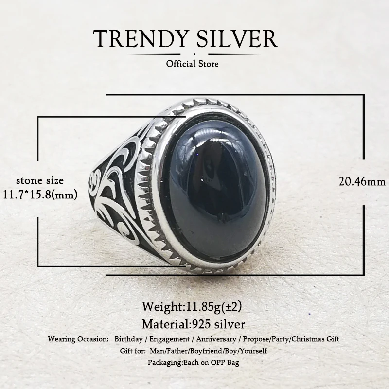 Мужские кольца из серебра 925 пробы модные аксессуары для мужчин натурального