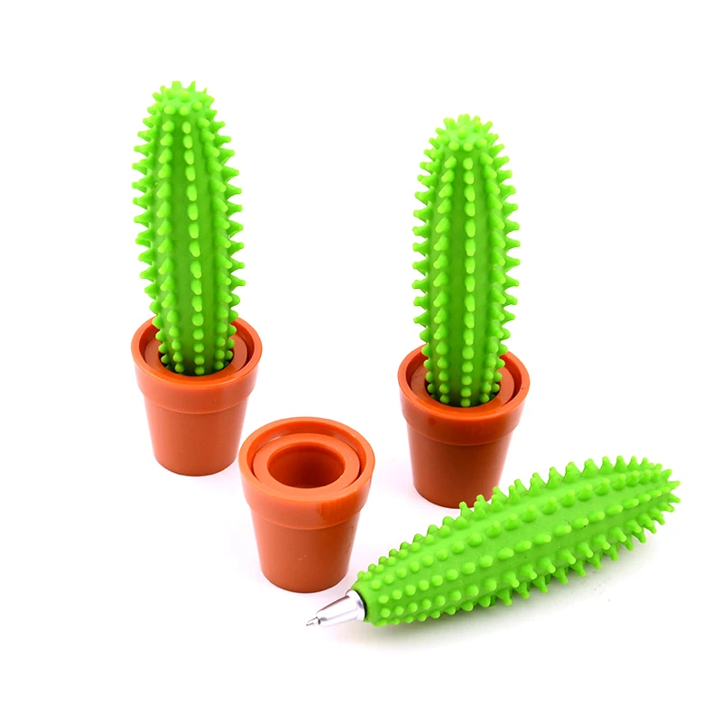 1 Pcs Insert Cartridge Type 0.5 Creative Cartoon Ball Pen Novelty Cactus Student Teacher Writing Point Stationery | Канцтовары для
