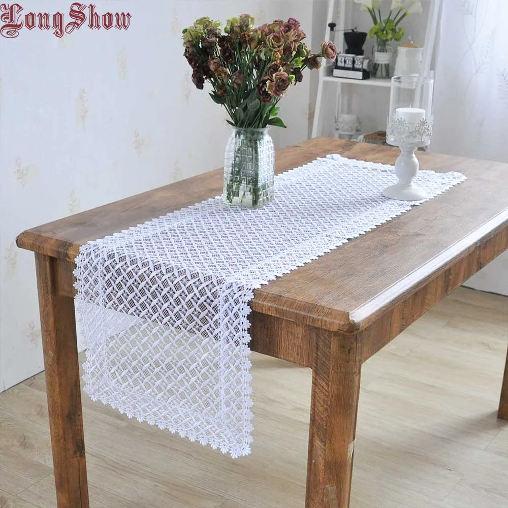 Отбеливающий белый элегантный Настольный бегун для дома отеля банкета вышитый
