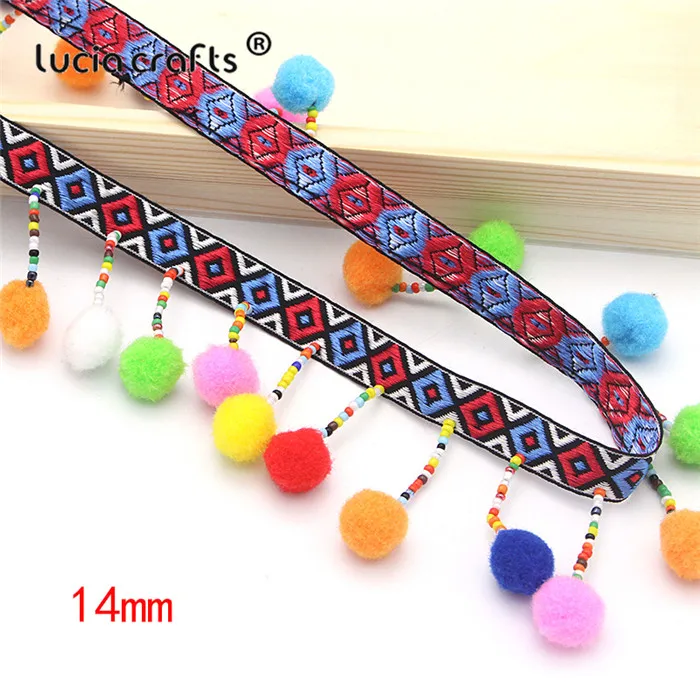 Style 6 14mm Lucia crafts 1 год/лот кисточка кружевная лента помпон Отделка Ткань для самостоятельного пошива одежды обувь мешок подарок ремесла материалы аксессуары N0302 - Цвет: Style 6 14mm