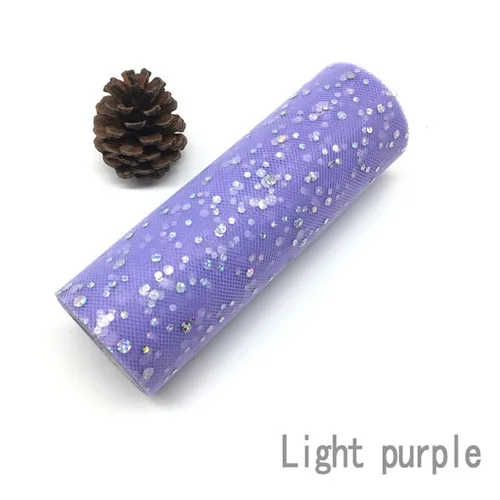 Sequin Light purple Блестящий рулон тюля с блестками 10 ярд 25 ярд 15 см катушка пачка Свадебная отделка органзы лазер DIY ремесло день рождения поставки - Цвет: Sequin Light purple