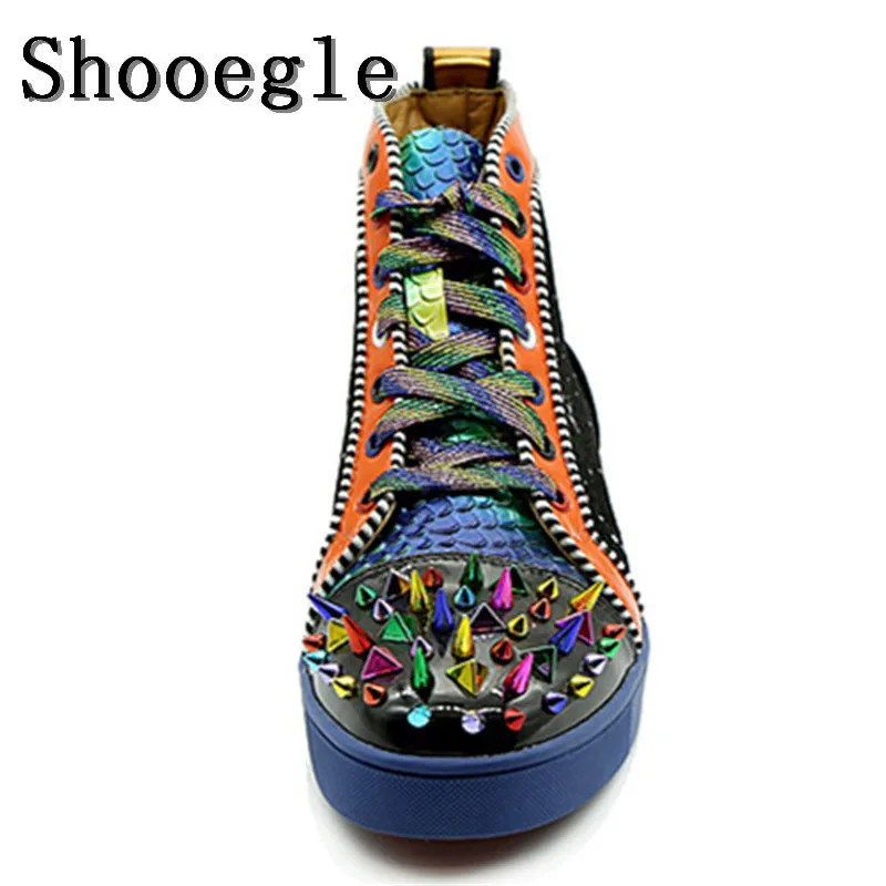 Кроссовки SHOOEGLE мужские с шипами или одеялом на шнуровке высокие плоская подошва