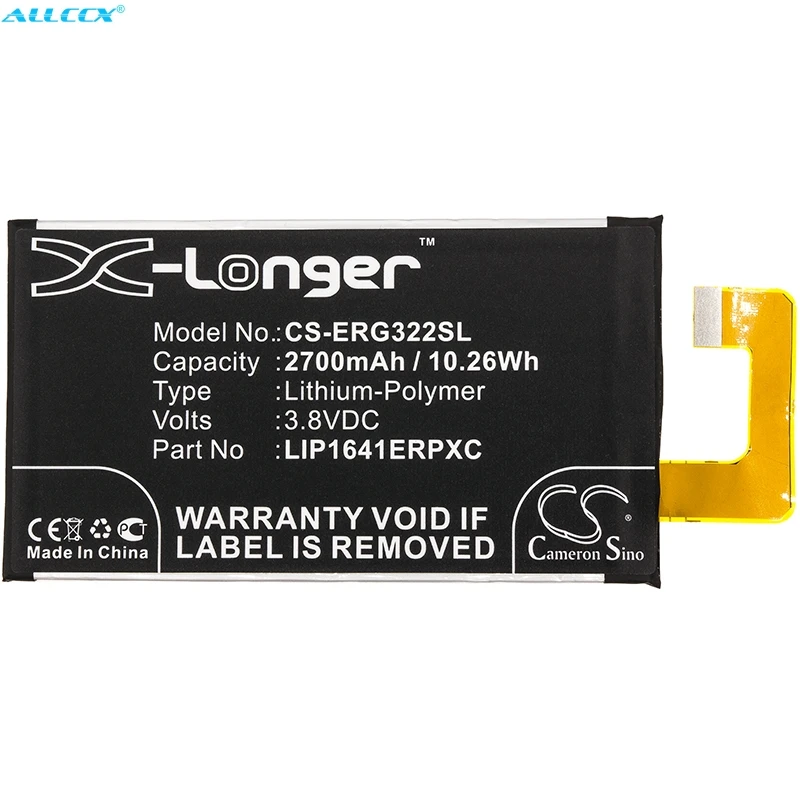 Аккумулятор Cameron Sino на 2700 мА · ч LIP1641ERPC LIP1641ERPXC для Sony G3212 G3221 G3223 G3226 Redwood DS SM21 Xperia XA1