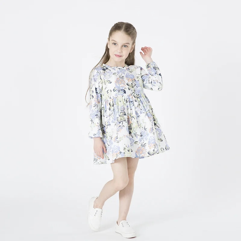 

Baby Girls Dresses Long Sleeve 2017 Brand Autumn Spring Children Christmas Dress Kids Clothes Flowers Princess Dress 2-8 years