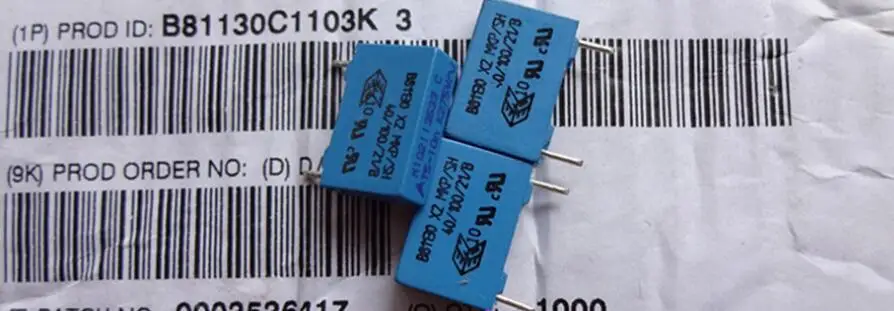 

Пленочный конденсатор B81130C 0,01 мкФ/275VAC 10N/275VAC 103 P10