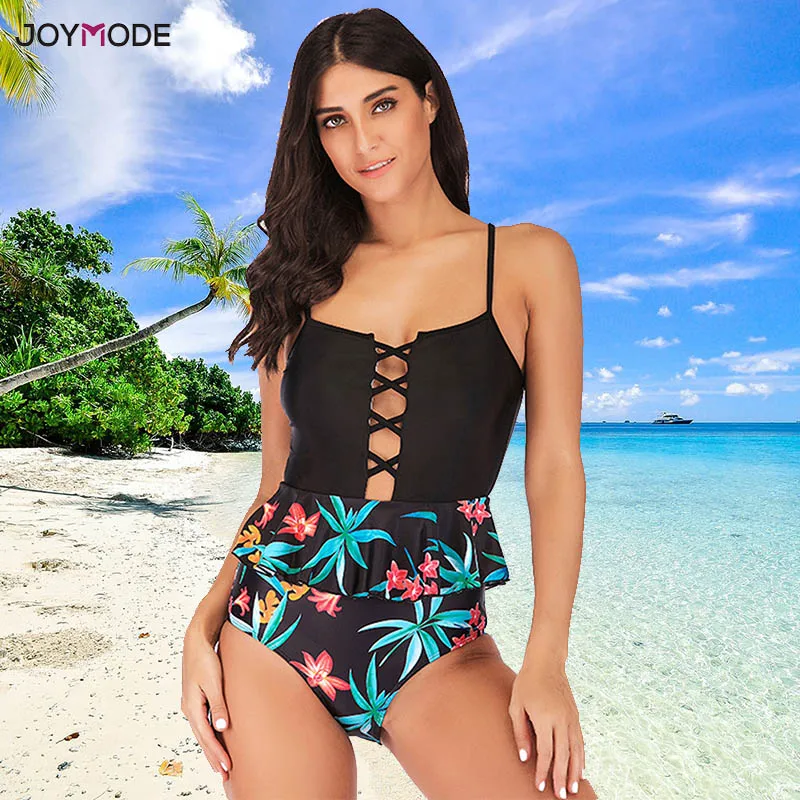 JOYMODE Большие размеры купальники Майо де Бейн femme бикини 2019 купальник badpak для
