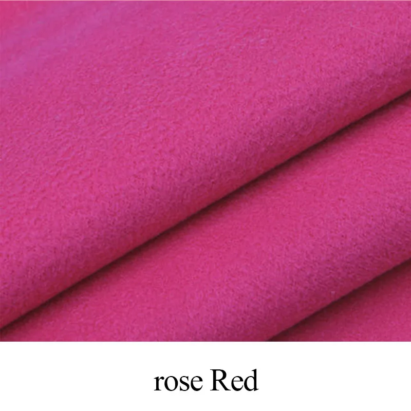 rose red 0,5 м/лот 150 см ширина шерстяная ткань кашемир утолщение Осень и зима одежда пальто юбка - Цвет: rose red